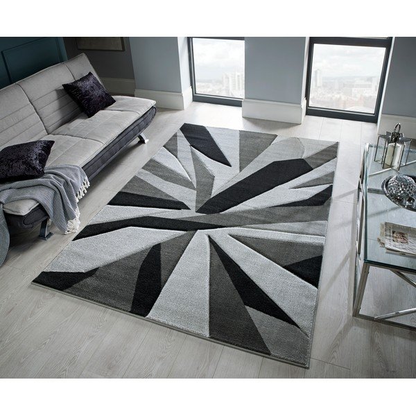 Černošedý koberec Flair Rugs Shatter Black Grey, 160 x 230 cm-image-4