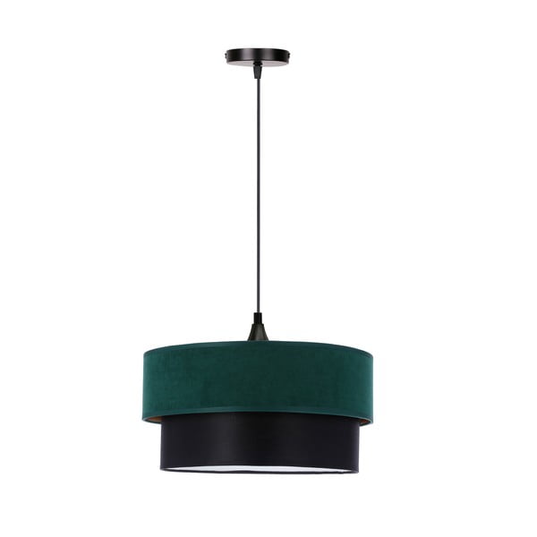 Висяща лампа в цвят петрол/черно с текстилен абажур ø 35 cm Solanto - Candellux Lighting