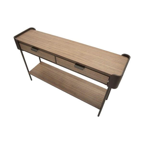 Кафява конзолна маса от масивна ела 31x120 cm Toronto – Mauro Ferretti-image-4