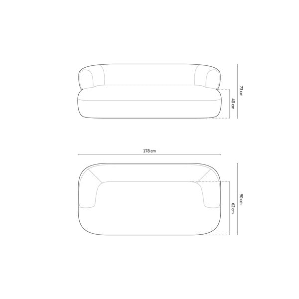 Бежов диван от букле 178 cm Jenny – Micadoni Home-image-4
