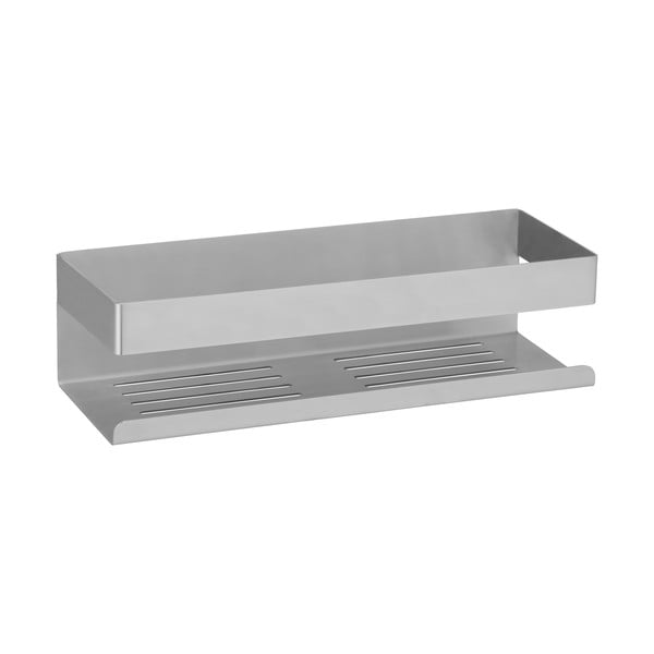 Сребърен самоносещ рафт за баня от неръждаема стомана в матово сребристо Genova - Wenko-image-2