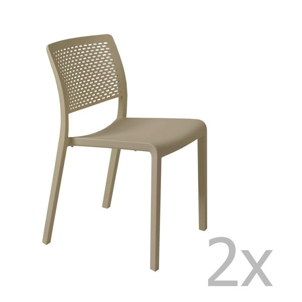 Комплект от 2 пясъчнокафяви градински стола Trama - Resol