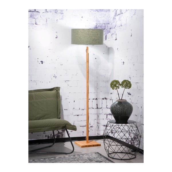 Подова лампа със зелен абажур и бамбукова конструкция Fuji - Good&Mojo-image-1