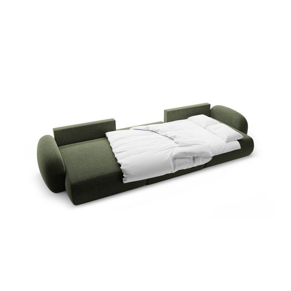 Зелен шенилов сгъваем/с място за съхранение ъглов диван (U форма) Tonale – Cosmopolitan Design-image-3