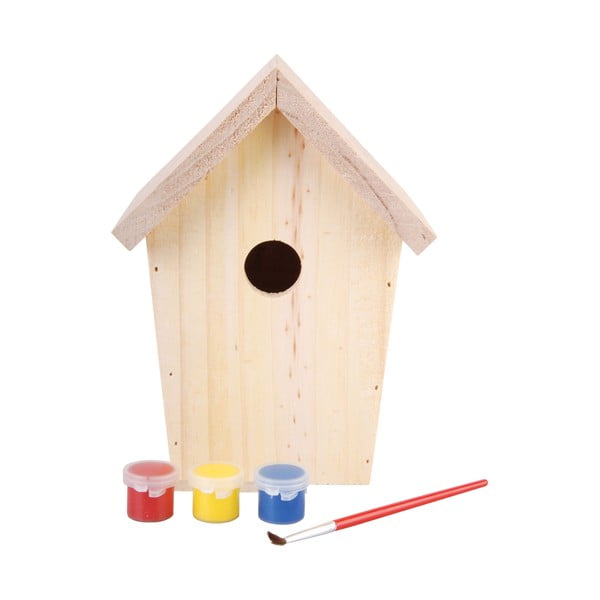 Дървена къщичка за птици с цветове - Esschert Design