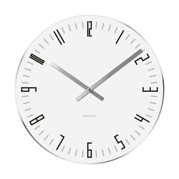 Bílé hodiny Present Time Slim Index