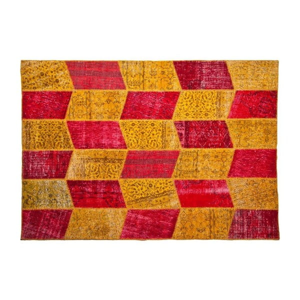 Vlněný koberec Allmode Yellow Red, 200x140 cm