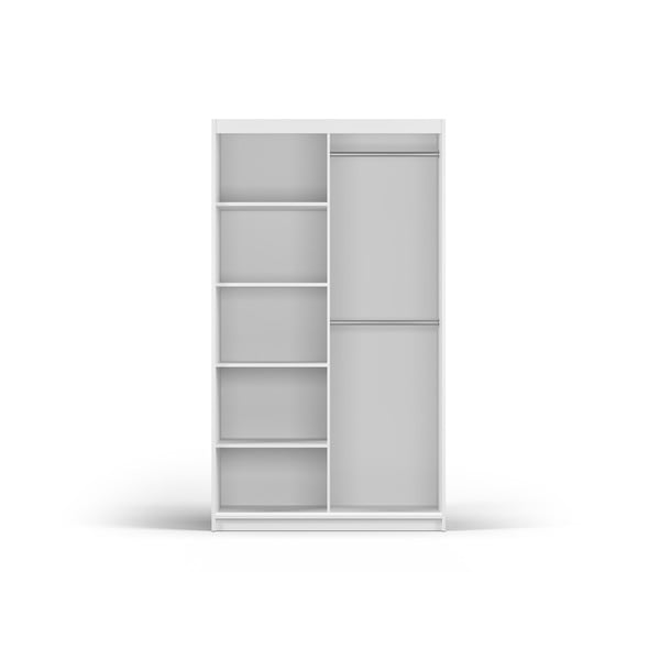 Бял гардероб с огледало и плъзгащи се врати 122x215 cm Lisburn - Cosmopolitan Design-image-3