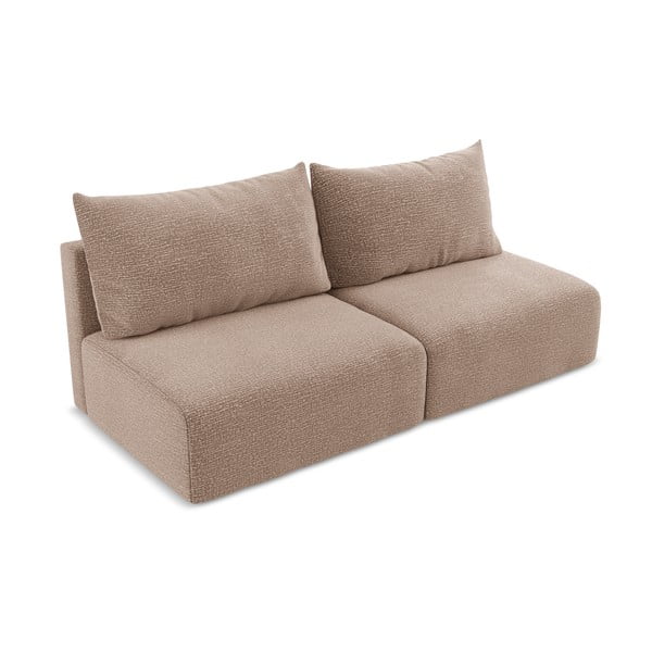 Светлокафяв разтегателен диван с място за съхранение 216 cm Kalena – Makamii-image-2