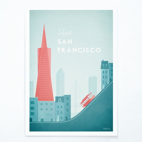 Плакат , 50 x 70 cm San Francisco - Travelposter