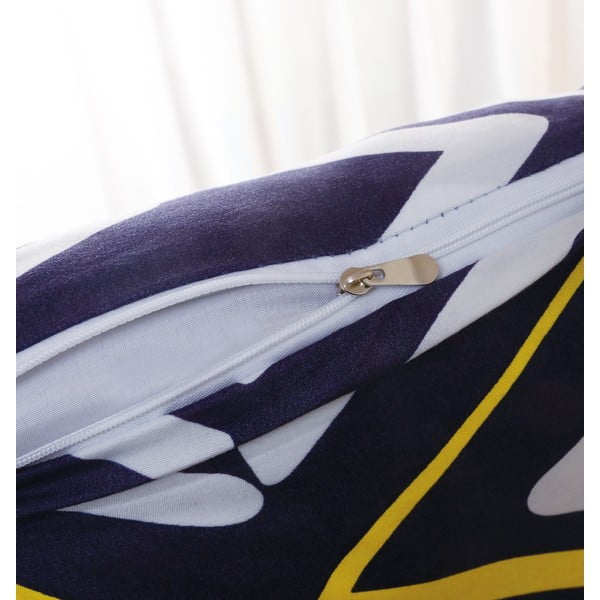 Тъмносиньо единично спално бельо от микросатен 6 части 140x200 cm Dylan – My House-image-2