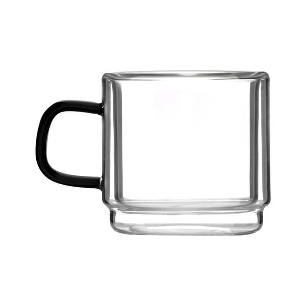 Комплект от 2 стъклени чаши за еспресо 80 ml Carbon - Vialli Design-image-3