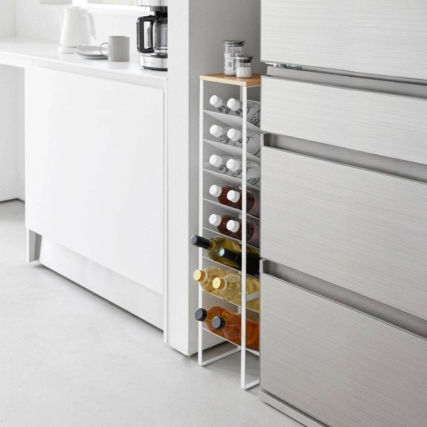 Бял метален стелаж за вино брой бутилки 16 20x88,5x19 cm Tower – YAMAZAKI-image-3