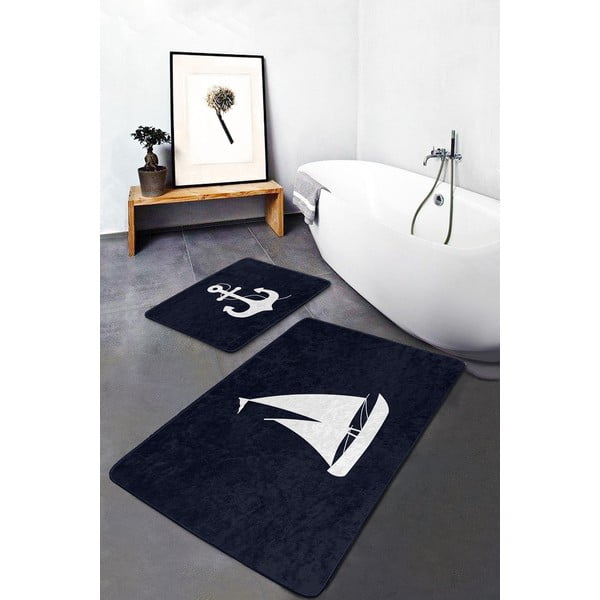 Тъмносини килими за баня в комплект 2 бр. 60x100 cm – Mila Home-image-3