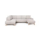 Бежов сгъваем ъглов диван от рипсено кадифе (ляв ъгъл/"U" форма) Tori – Bonami Selection