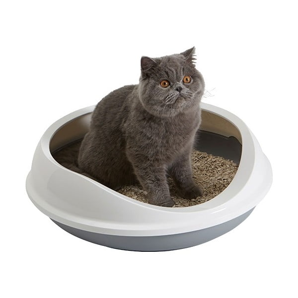 Бяло-сива котешка тоалетна 49x55 cm Savic Figaro - Plaček Pet Products-image-1