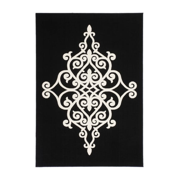 Černobílý koberec Kayoom Maroc Schwarz, 200  x  290 cm