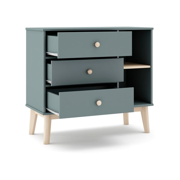 Детски скрин сиво-зелен 90x81x40 cm Esteban – Marckeric-image-4