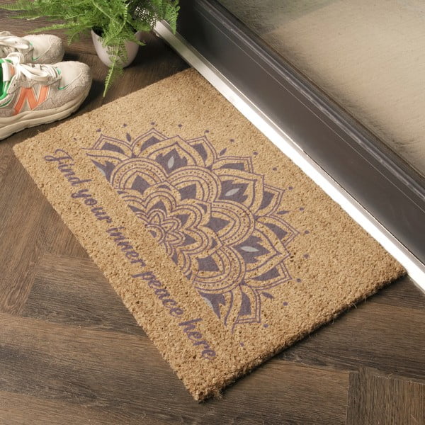 Изтривалка от кокосови влакна 40x60 cm Find Your Inner Peace – Artsy Doormats-image-1