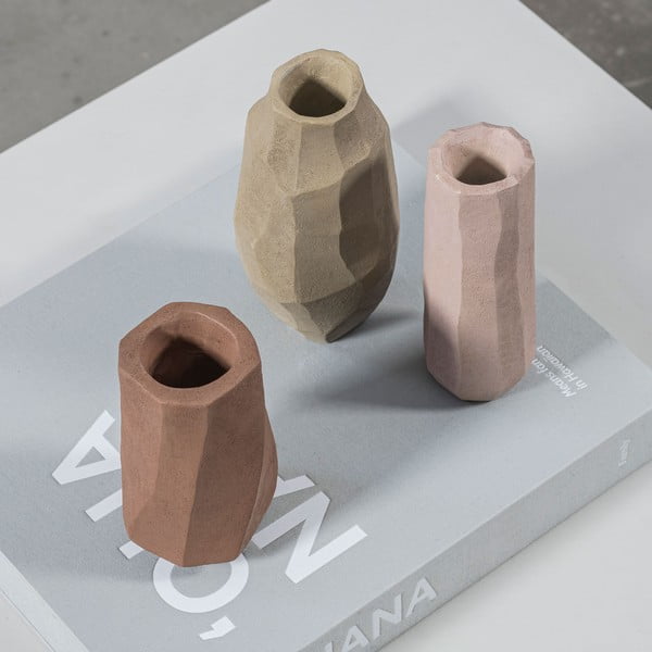 Розова ваза от полирезин (височина 15,5 cm) Nuki – Mette Ditmer Denmark-image-3