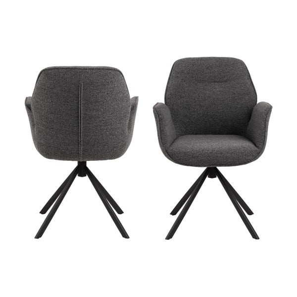 Тъмносив тапициран трапезен стол Aura – Actona-image-4