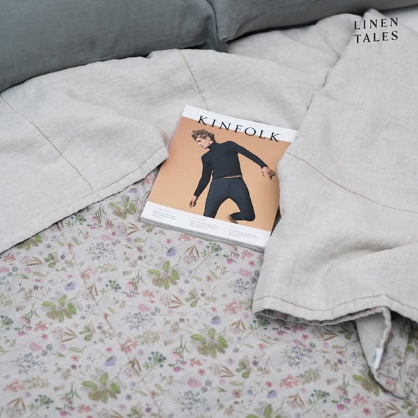 Ленена ватирана покривка за легло в естествен цвят  220x230 cm Botany 2 & Melange – Linen Tales-image-3