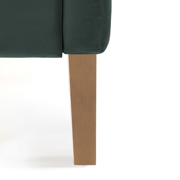 Petrolejově zelená postel s přírodními nohami Vivonita Kent, 160 x 200 cm-image-2