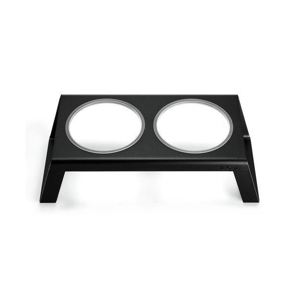 Метален комплект купички с основа за куче Desco Black M – MiaCara-image-3