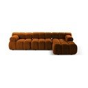 Оранжев модулен ъглов диван от букле (десен ъгъл) Bellis – Micadoni Home