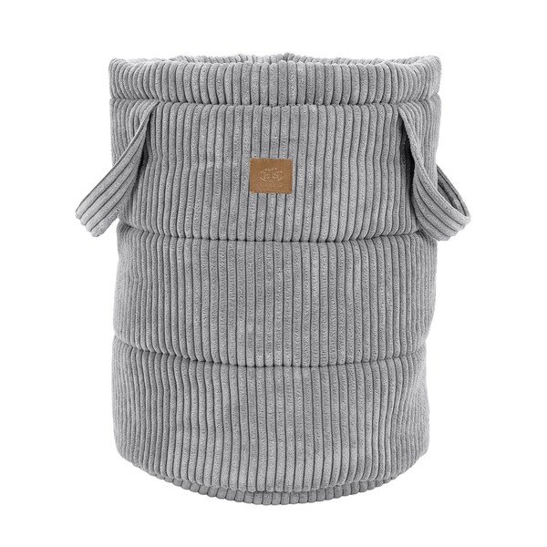Сива текстилна детска кошница за играчки ø 39x50 cm – Meowbaby
