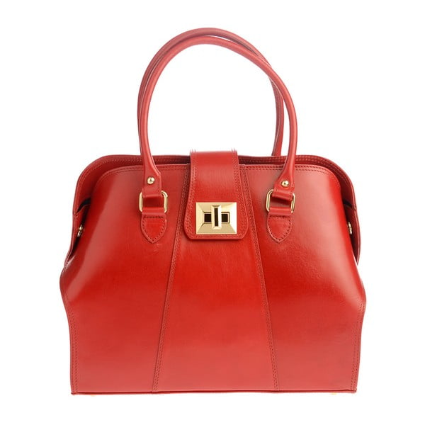 Červená kožená kabelka Tina Panicucci Profa