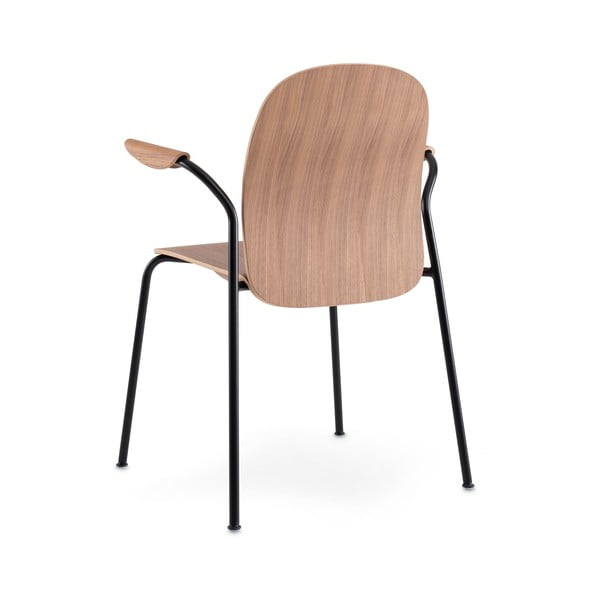 Трапезни столове в комплект с подлакътници/за подреждане 2 бр. от декор от орех в цвят кафяв коняк/в естествен цвят Book – Gazzda-image-4