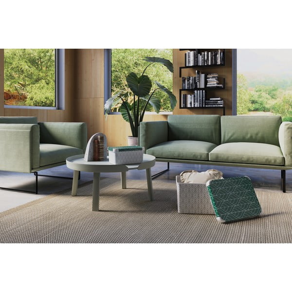 Бяла/зелена пластмасова кутия за съхранение с капак 29,5x19,5x13,5 cm S – Curver-image-1