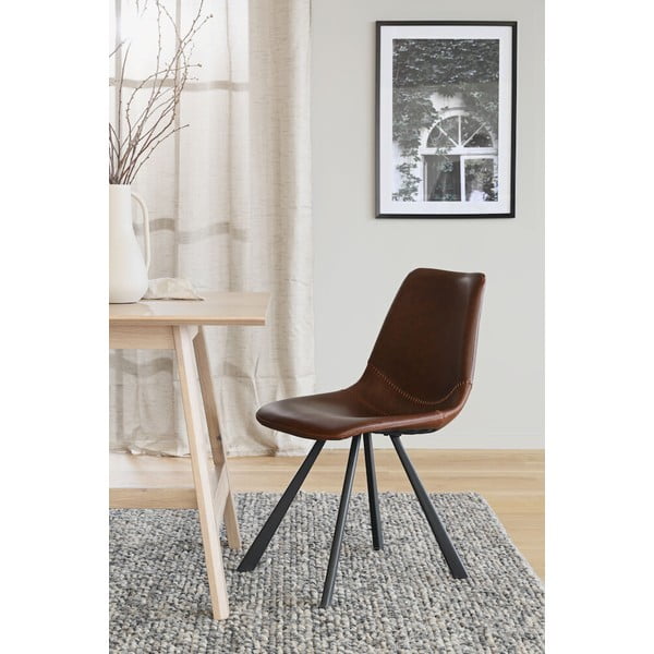 Кафяв трапезен стол с черни крака Alpha - Rowico-image-1