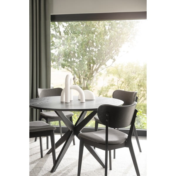 Кръгла маса за хранене с дъбов плот 120x120 cm Calverton - Rowico-image-2