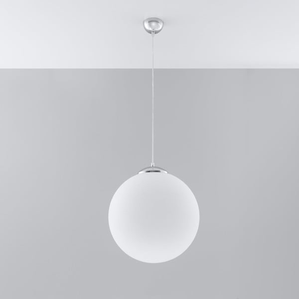 Бяло висящо осветително тяло със стъклен абажур ø 40 cm Bianco – Nice Lamps