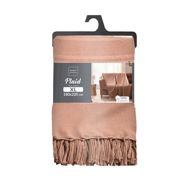 Теракотено памучно покривало за легло 125x150 cm Lilia – douceur d'intérieur-image-2