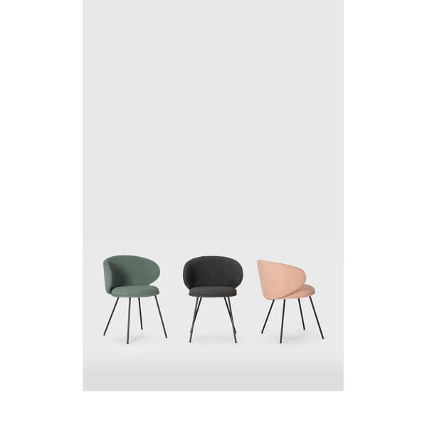 Тъмносиви тапицирани трапезни столове в комплект 2 бр. Rush – Marckeric-image-1