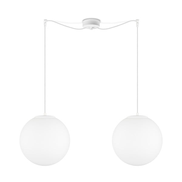 Матова бяла двураменна висяща лампа Tsuki, ⌀ 30 cm - Sotto Luce