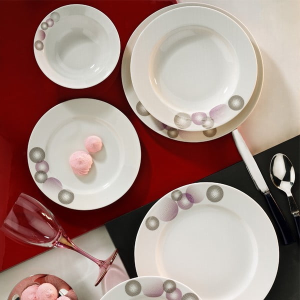 Porcelánový talířový set Abstract, 24 ks