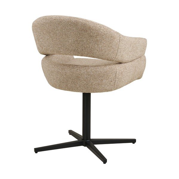 Бежов тапициран трапезен стол с подлакътници Dover – House Nordic-image-4