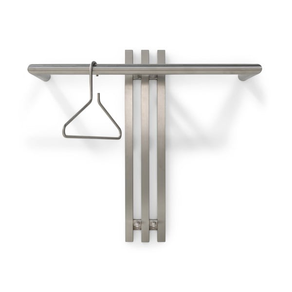 Метална стенна закачалка в сребрист цвят 65 cm Senza – Spinder Design-image-2