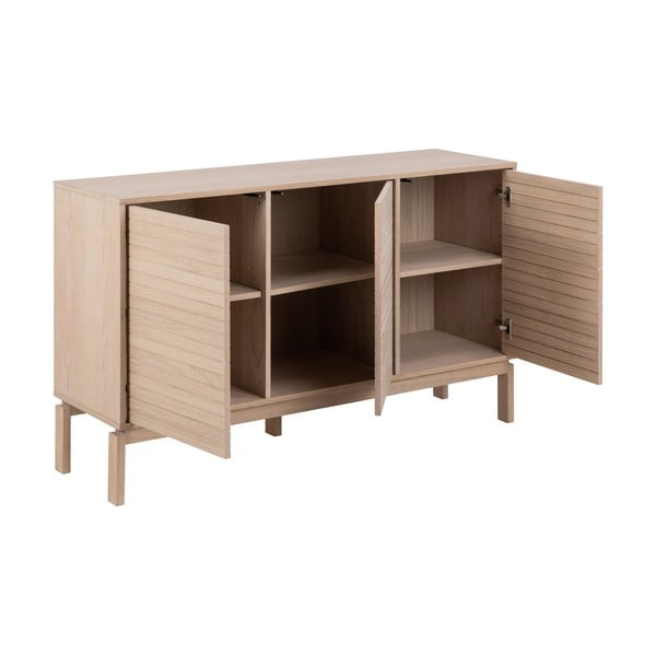 Нисък скрин от декор от дъб  естествен 135x80 cm Linley – Actona-image-3