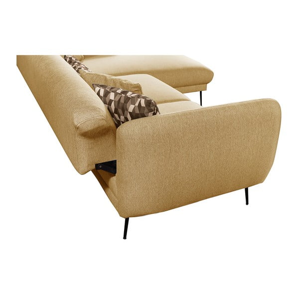 Жълт разтегателен ъглов диван , десен ъгъл Madrid - Pandia Home-image-3