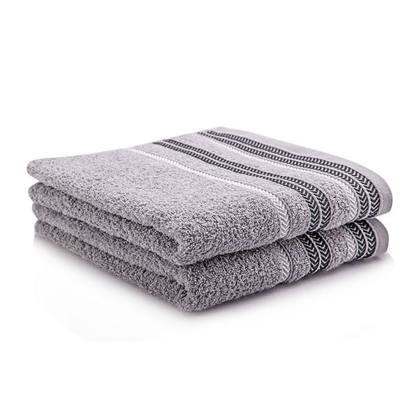 Sada dvou ručníků Hugo 50x90 cm, grey