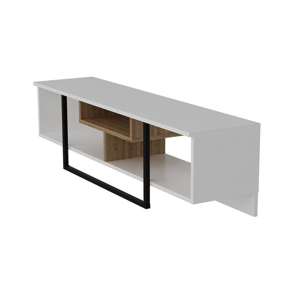 Бяла маса за телевизор от дъб 149x40 cm Asal - Kalune Design-image-2
