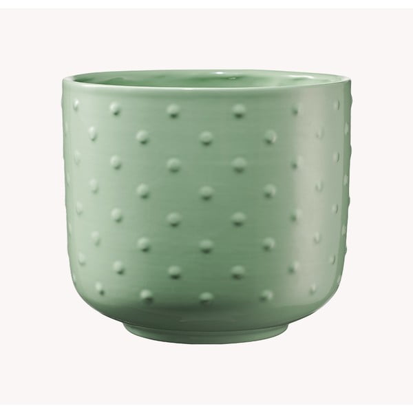 Светлозелена керамична саксия Baku, ø 13 cm - Big pots