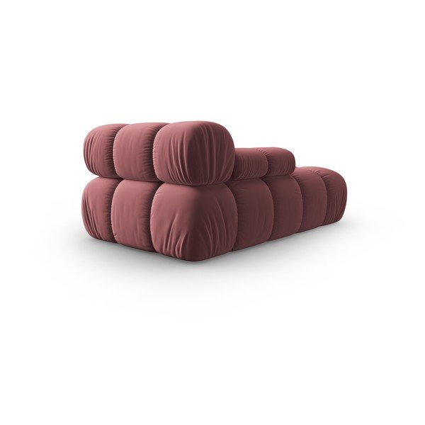 Розов кадифен модул за диван (ляв ъгъл) Bellis - Micadoni Home-image-4