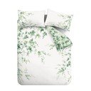 Бяло-зелено двойно удължено памучно спално бельо 230x220 cm Scenic Leaves – RHS