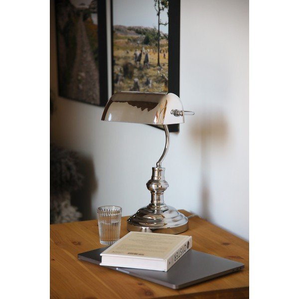 Настолна лампа в сребрист цвят (височина 22,5 cm) Bankers – Markslöjd-image-1